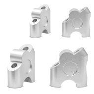 2x Handlebar riser Tourtecs 1.18 inch Aluminium for Handlebars with Ø 0.87 inch 7/8" silver Discount Set