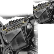 2x Motorcycle side bag vintage Craftride SR1 leather universal black Discount Set