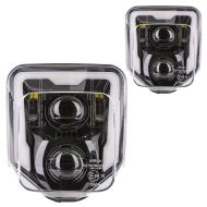 2x LED headlight compatible with Husqvarna Main headlight with ECE XDure GP1 Discount Set