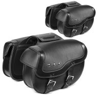 2x Throw-Over saddlebags for cruiser and retro Craftride VH4 black Discount Set