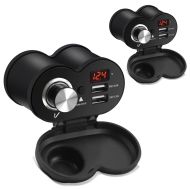 2x USB Plug socket / Cigarette lighter socket motorcycle Tourtecs ZA1 Discount Set