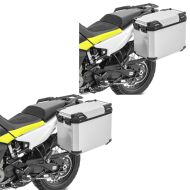 2x Motorcycle Aluminium Pannier Bagtecs QP48 Side Case 45 Liters silver Discount Set