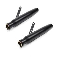 2x Craftride Exhaust Muffler Tapered Rear Silencer Motorbike for Caferacer and Custombikes black Discount Set