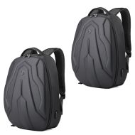 2x Motorcycle Backpack Bagtecs BS3 Backpack Hard Shell with USB-port 20 Liter in black Discount Set