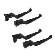 2x Brake and Clutch Lever Set Stripe fits for Harley Davidson Sportster Dyna Softail Touring 96- black Craftride Set Discount