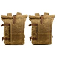 2x Motorcycle Backpack Craftride VR2 Canvas bag Vintage 20Ltr black Discount Set
