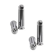 2x Motorcycle hand grips Craftride CG15 handlebar grips 1“ inch CNC aluminium chrome Discount Set