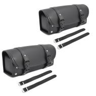 2x Motorcycle tool bag for cruiser classic scrambler fork roll bag RB2 black Discount Set