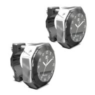 2x Motorcycle handlebar clock analog with bracket Craftride LK2 chrome Discount Set