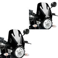 2 x Windshield Puig Mito Universal Windscreen Fly Screen black Set Discount