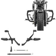 Set: Vorverlegte Fußrastenanlage für Harley Sportster 14-20 + Sturzbügel Harley Davidson Sportster 04-20 Mustache in schwarz_1