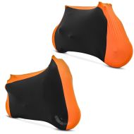 Set: abdeckung Indoor XL-XXL Stretch Garage in schwarz-orange + abdeckung Indoor M-L Stretch Garage in schwarz-orange_1