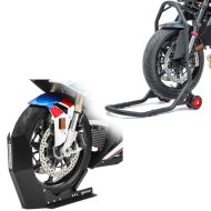 Set: Head Lift Stand Falcone 5 PIN Front Paddock Stand + Wheel Chock Easy-Fix Front Stand up to 21 Inch -mate