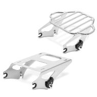 Set: Luggage Rack KI Detachable fits for Harley Davidson Touring Models 09-24 chrome Craftride + Topcase Mounting Rack 2-Up TP fits for Harley Davidson Touring 14-24 chrome Craftride