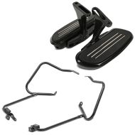 Set: Passenger Floorboards fits for Harley Davidson Touring 93-24 Footboards Craftride CF2 with brackets black + Saddlebag Support Brackets fits for Harley Davidson Touring 14-24 rear guard black Craftride