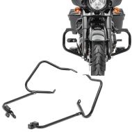 Set: Engine Guard fits for Harley Davidson Touring 09-24 Craftride Mustache black + Saddlebag Support Brackets fits for Harley Davidson Touring 14-24 rear guard black Craftride