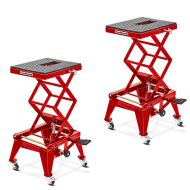 2x Motorradheber Enduro ConStands Cross-Lift XL Motocross Scherenheber mit Rollen in rot Spar-Set_1