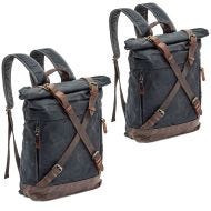2x Motorrad Rucksack Craftride CR3 Canvas Tasche gewachst 13Ltr in dunkelgrau Spar-Set_1