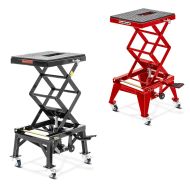 Motocross Hydraulic Scissor Lift Dolly Cross-Lift XL with castors in + Motocross Hydraulic Scissor Lift Dolly Cross-Lift XL with castors