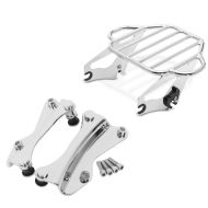 Set: Gepäckträger KI Abnehmbar für Harley Touring Modelle 2009-2021 chrom + 4-Punkt-Montagekit für Harley Touring Modelle 2014-2021 chrom_1
