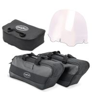 Set: Innentaschen Set für Harley Electra Glide Ultra Limited 09-21 Craftride Seitenkoffer / Topcase + Windschild 12,5" für Harley Electra Glide Ultra Limited 09-13 klar Craftride_1