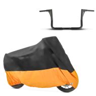 Set: Lenker Ape Hanger 12" für Harley Street Glide 06-21 schwarz Craftride + Abdeckplane Harley Street Glide / Special Craftride XXXL schwarz-orange_1