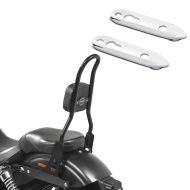 Set: Sissy Bar CSL Fix für Harley Dyna Street Bob 09-17 schwarz Craftride + Blinkerverlegung für Harley Dyna Street Bob 06-17 Blinker hinten Versatz Kit Craftride chrom_1
