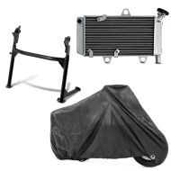 Set: Set Hauptständer und Abdeckplane XXL für Yamaha XT 660 R / X 04-16 + Ölkühler für Yamaha XT 660 R X 04-14 Radiator Kühler Zaddox silber_1