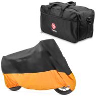 Set: Abdeckplane BMW K 1200 GT / LT / 1600 B / GT / GTL Craftride XXXL schwarz-orange + Innentasche MT2 für BMW K 1600 GTL 11-21 Bagtecs für original Topcase_1