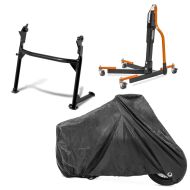 Set: Zentralständer Honda Crosstourer 12-20 orange Motorradheber ConStands Power-Evo + Set Hauptständer und Abdeckplane XXL für Honda Crosstourer 12-20_1