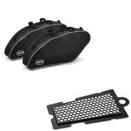 Set: Pannier Inner Liner Bags fits for Harley Davidson Sport Glide 18-24 Craftride Saddlebags + Radiator Guard fits for Harley Davidson Softail 18-24 Cooler Cover Craftride CM black