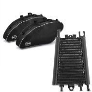 Set: Pannier Inner Liner Bags fits for Harley Davidson Sport Glide 18-24 Craftride Saddlebags + Oil Cooler fits for Harley Davidson Softail 18-24 Radiator Zaddox in black