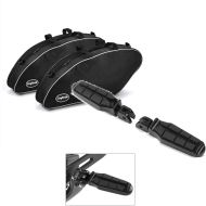 Set: Pannier Inner Liner Bags fits for Harley Davidson Sport Glide 18-24 Craftride Saddlebags + Rider footpegs fits for Harley Davidson Softail 18-24 Craftride ST6 black