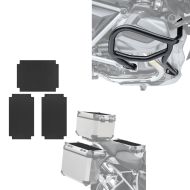 Set: Engine Guard compatible with BMW R 1250 GS 19-23 Motoguard L2 with Sticker for aluminium case ADX 3-piece set leather