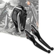 Set: Lower vented Leg Fairing fits for Harley Davidson Touring Modeelle 17-24 Craftride black + Brake / Clutch Lever Set fits for Harley Davidson Craftride BC4 black