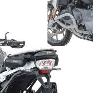 Set: Engine Guard compatible with BMW R 1250 GS 19-23 Motoguard L2 Crash Bar light grey with Tail Bag Tool bag TB3