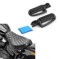 Set: Rider footpegs fits for Harley Davidson Softail 18-24 Craftride ST4 black + Solo Seat Gel fits for Harley Davidson Softail Street Bob / Standard 18-24 Craftride DS4