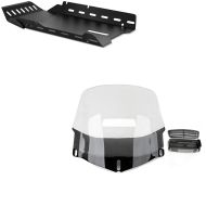 Set: Engine protector compatible with Honda Goldwing GL 1800 01-16 Belly Pan Skid Plate Craftride with Windshield with Vent clear