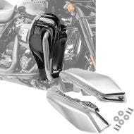 Set: Lower vented Leg Fairing fits for Harley Davidson Touring Modeelle 17-24 Craftride black + Mid-Frame Air Deflector fits for Harley Davidson Touring 09-24 Heat Shield Craftride WA3 chrome