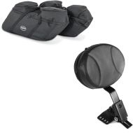 Set: Saddlebag liner bags fits for Harley Davidson Touring 94-24 lining Craftride SP4 + Driver Backrest Round fits for Harley Davidson Touring Models 1997-22-24 Craftride