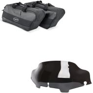 Set: Hard Saddlebag Luggage Liners fits for Harley Davidson Touring 94-22 Craftride + Windshield Wave 6" fits for Harley Davidson Electra-Street Glide 96-13 dark smoke Craftride