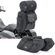 Set: Sissy Bar Bag + Saddlebag liner bags compatible with chopper / custombikes Touring 94-24 SP4