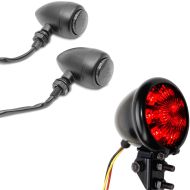 Set: LED indicators BL15 + Motorcycle LED Tail Light for Chopper Lumitecs