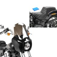 Set: Fairing + 2-Up Gel Seat fits for Harley Davidson Dyna 99-17