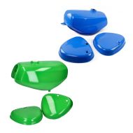 Set: Tank / Petrol Tank compatible with Simson S51 / S70 with side cover green-blue