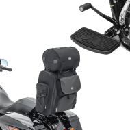 Set: Sissy Bar Bag + Floorboards for Cruisers Baggers Driver or Passenger Footpegs FB8B