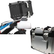 Set: Alu top box XB45 45 Liters + Pillion Backrest Pad compatible with BMW Alu TP RS2