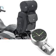 Set: Sissy Bar Bag SXL with Roll Bag + handlebar clock analog