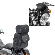 Set: Sissy Bar Bag SXL with Roll Bag + Flyscreen compatible with chopper / custombikes 04-20