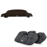 Set: Windshield 5" fits for Harley Davidson Electra-Street Glide 14-21 dark smoke + Saddlebag liner bags